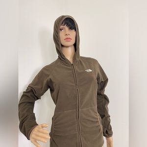 The North Face Brown Zip Up Fleece Hooded Jacket Women’s Size Medium